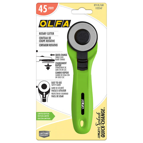 Olfa 45mm Splash Handle Rotary Cutter  choice of 3 colors