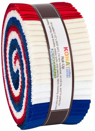 2.5in Strips Kona Cotton Patriotic Holiday Palette, 40pcs/bundle # RU-779-40 Jelly Roll