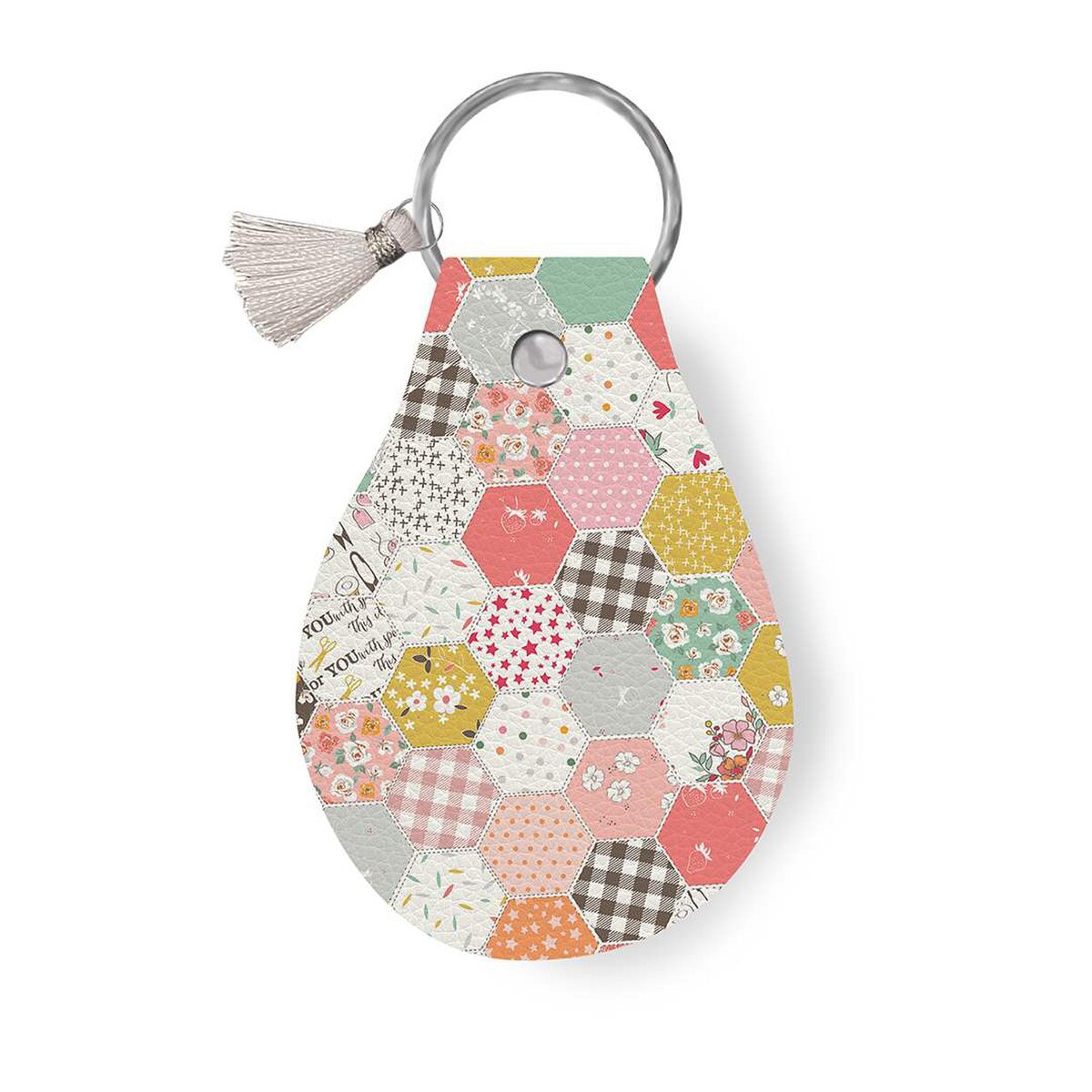 Leather Circle Key Chain BloomBerry STLR-37635