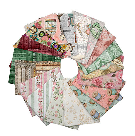 New 2025 SEW SHABBY CHIC Fat Quarter Bundle 18 pcs