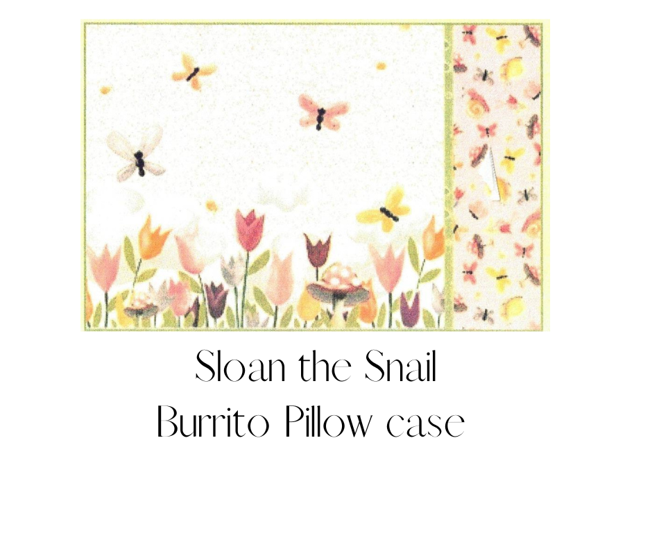 New Sloane the Snail Easy Burrito Pillowcase kit Project and fabric by the world of Susybee by Clothworks