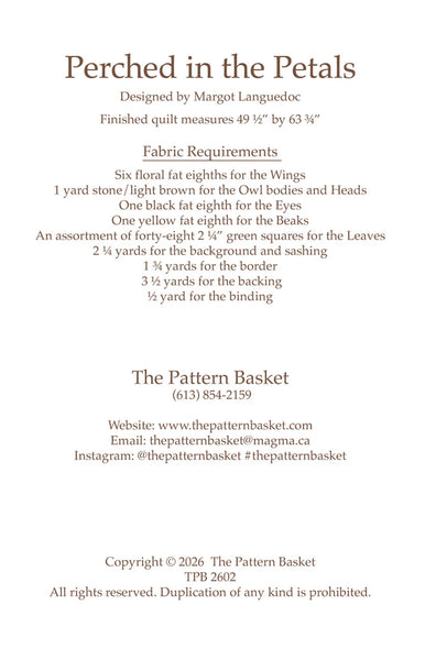 Perched in the Petals # TPB2602 Pattern Basket