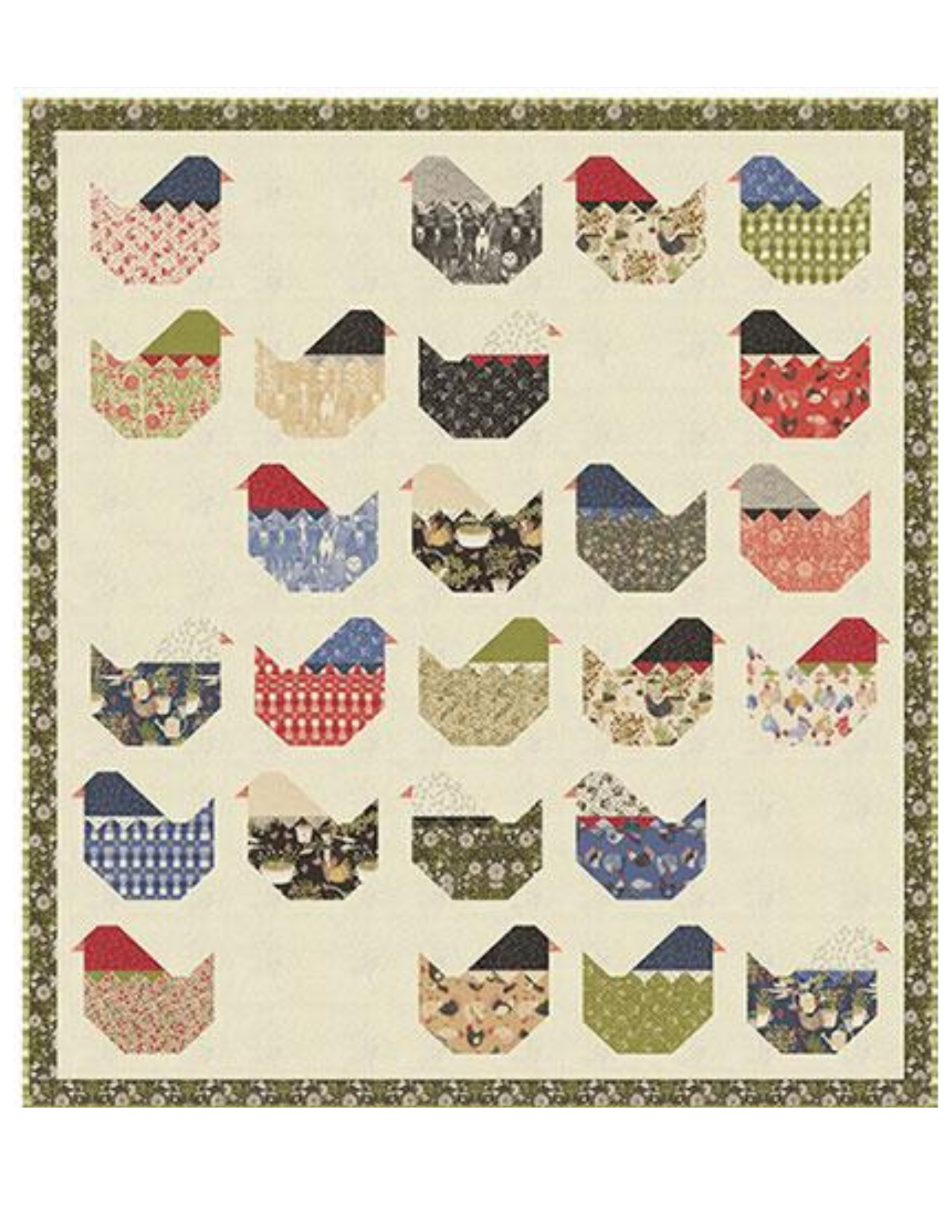 New 2026 Hen Party Quilt Kit 66" x 78" featuring The Henhouse fabric c ...