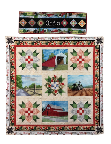 Preorder Only All Ohio Shop Hop Quilt Kit using Riley Blakes Spring Barn Quilts Free Pattern