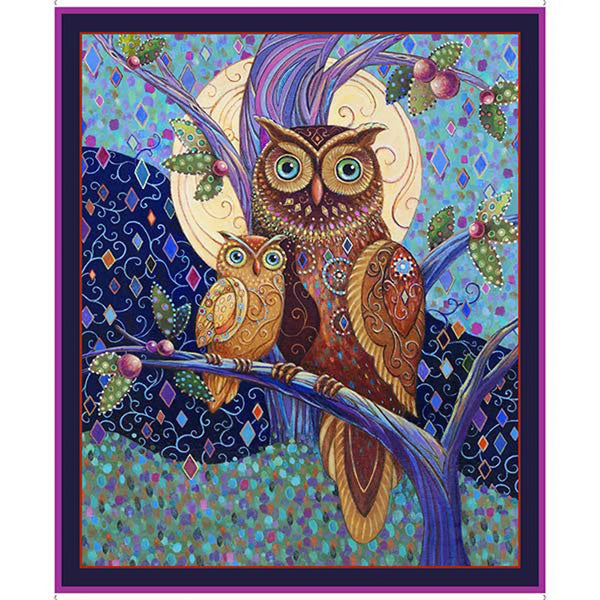 Sale by the yard only OPULENT OWLS