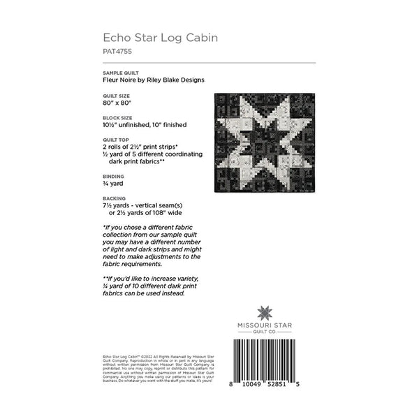 Echo Star Log Cabin Quilt Pattern by Missouri Star