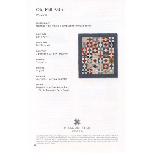 Old Mill Path Quilt Pattern by Missouri Star