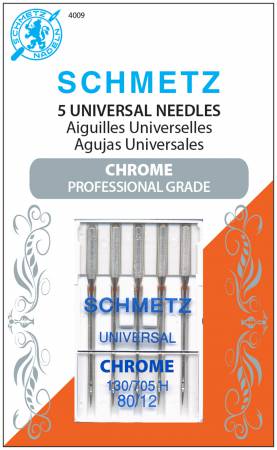Chrome Universal Schmetz Needle 5 ct, Size 80/12 # 4009