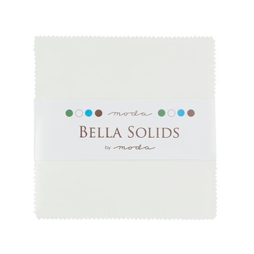 Bella Solids Charm Pack White 9900PP 98 Moda Precuts
