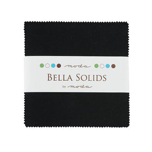Bella Solids Charm Pack Black 9900PP 99 Moda Precuts charm pack