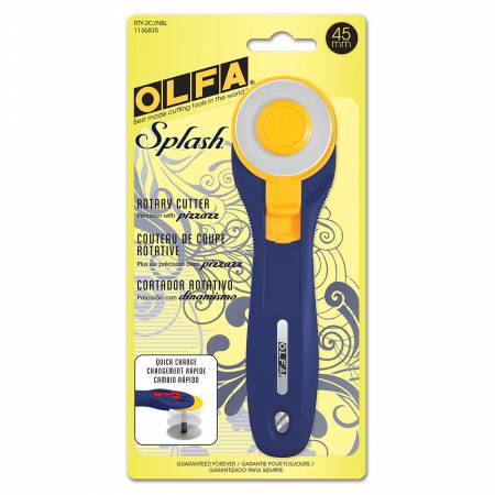 Olfa 45mm Splash Handle Rotary Cutter  choice of 3 colors