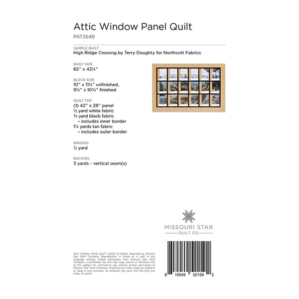 Attic Window Panel Quilt Pattern by Missouri Star