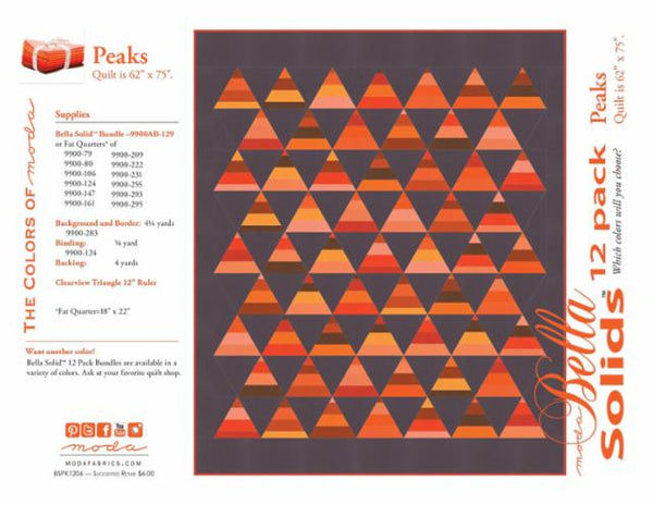 Bella Solids AB Orange 9900AB 129 Moda Precuts and Pattern fat quarter bundle